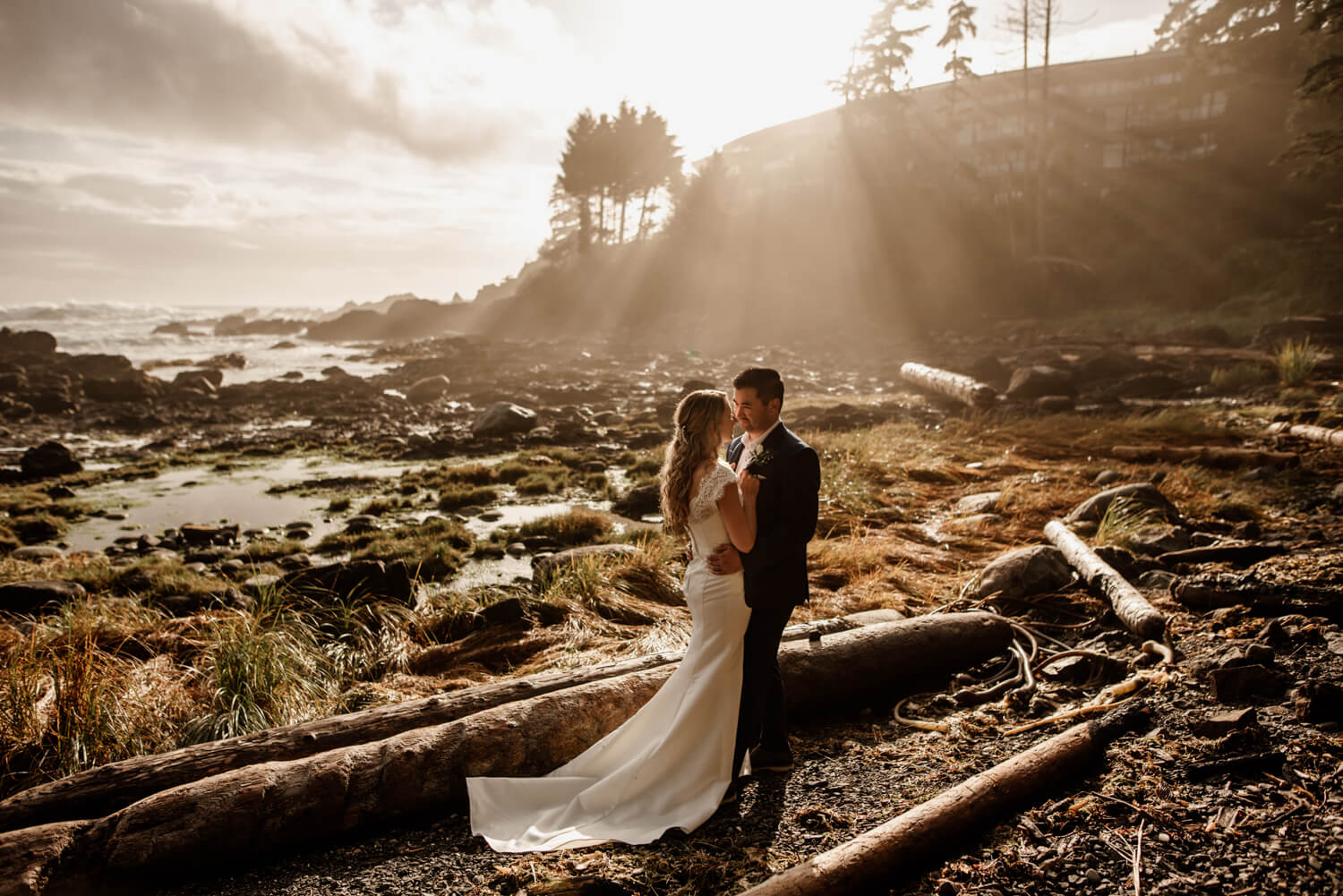 bride and groom at the black rock resort