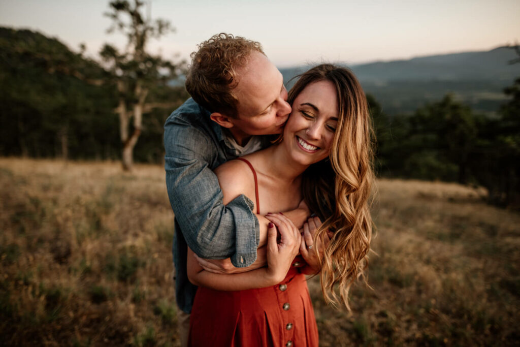 blue hour engagement session on mount tzouhalem