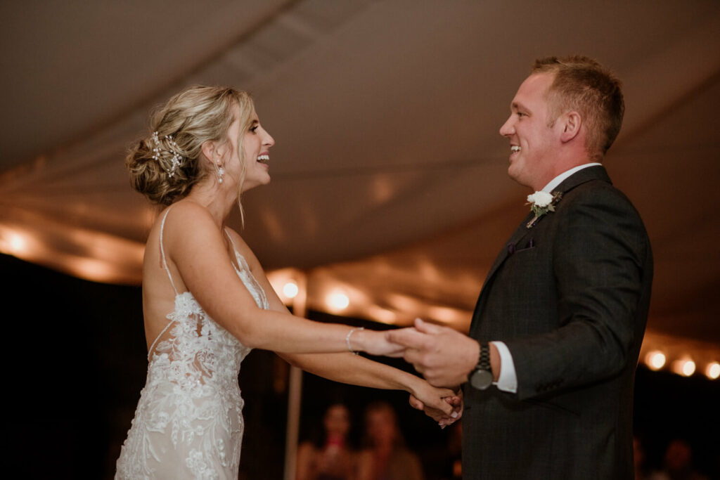 bride and groom first dance