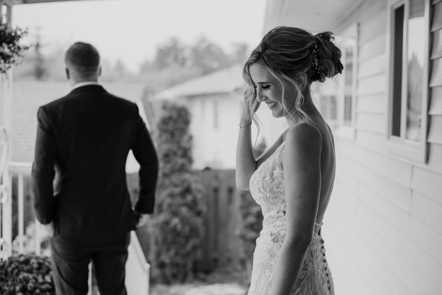 bride just before her first look